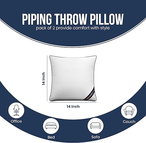 Vista 57 de Utopia Bedding Rellenos de Almohada Decorativa (Paquete de 4, Blanco), 20 x 20 Pulgadas Almohadas Decorativas de Interior para Sofá, Cama, Diván