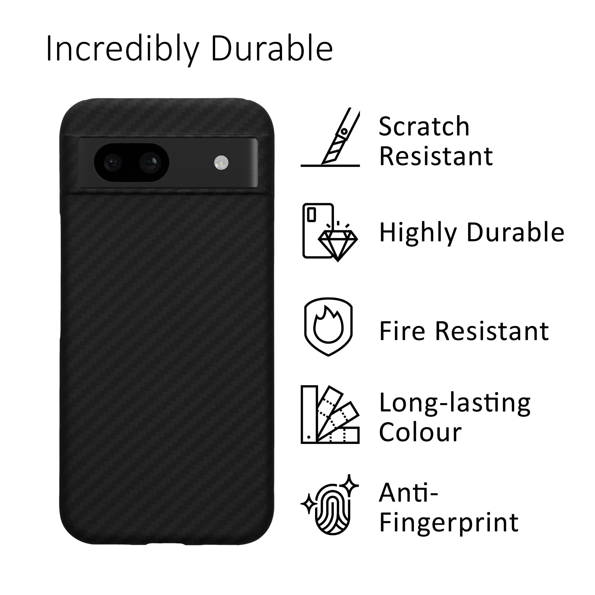 Per Google Pixel 8/8 Pro Custodia in vera fibra di carbonio Sottile Custodia protettiva antiurto in aramide Kevlar ultraleggera (per Google Pixel 8