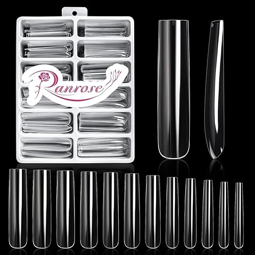 Ranrose Extra Long Nail Tips, 240PCS XXXL Long Square Acrylic