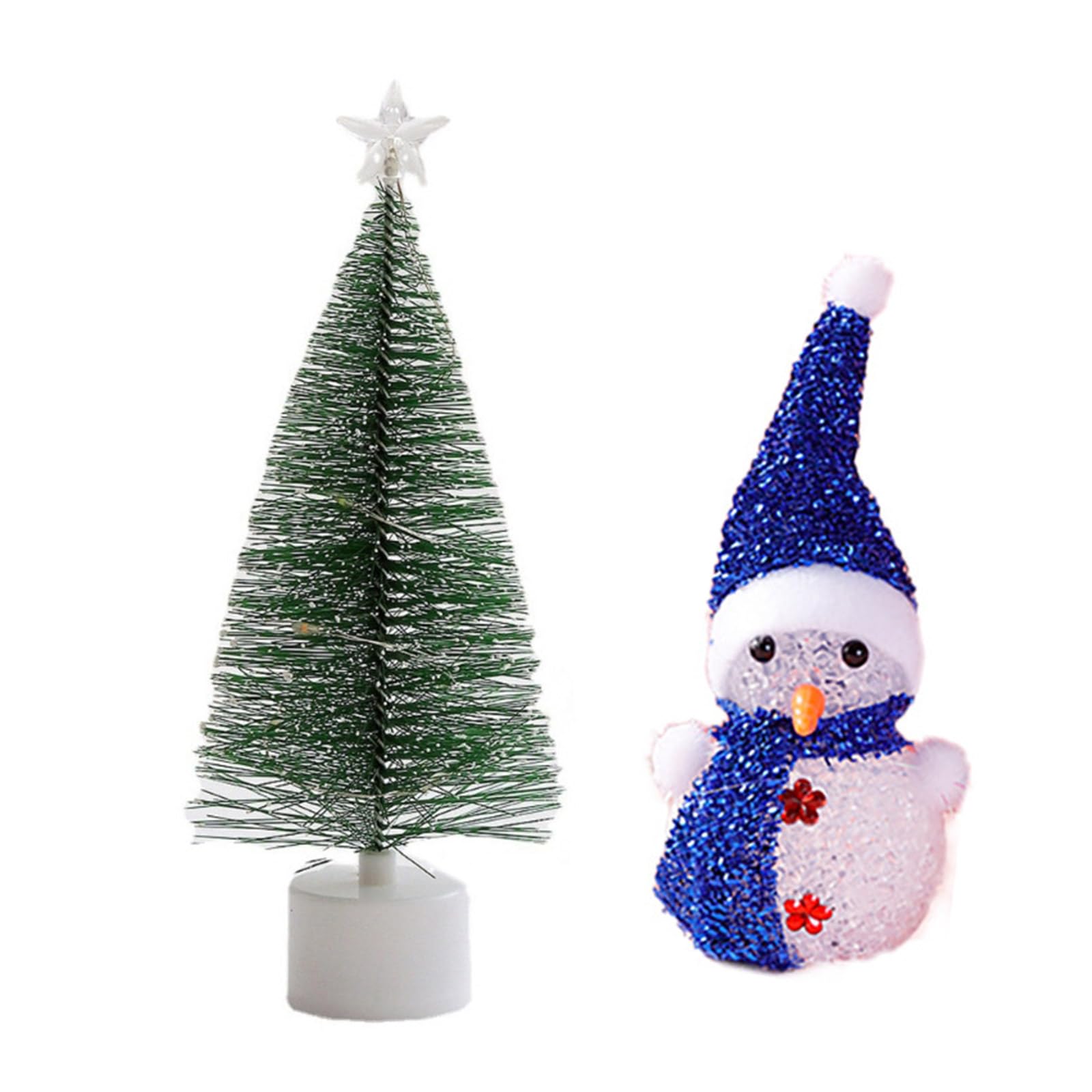 LED Christmas Tree Crystal Snowman Display Ornament with Random Color Changes for Multifunctional Holiday Decorations Easy Installation