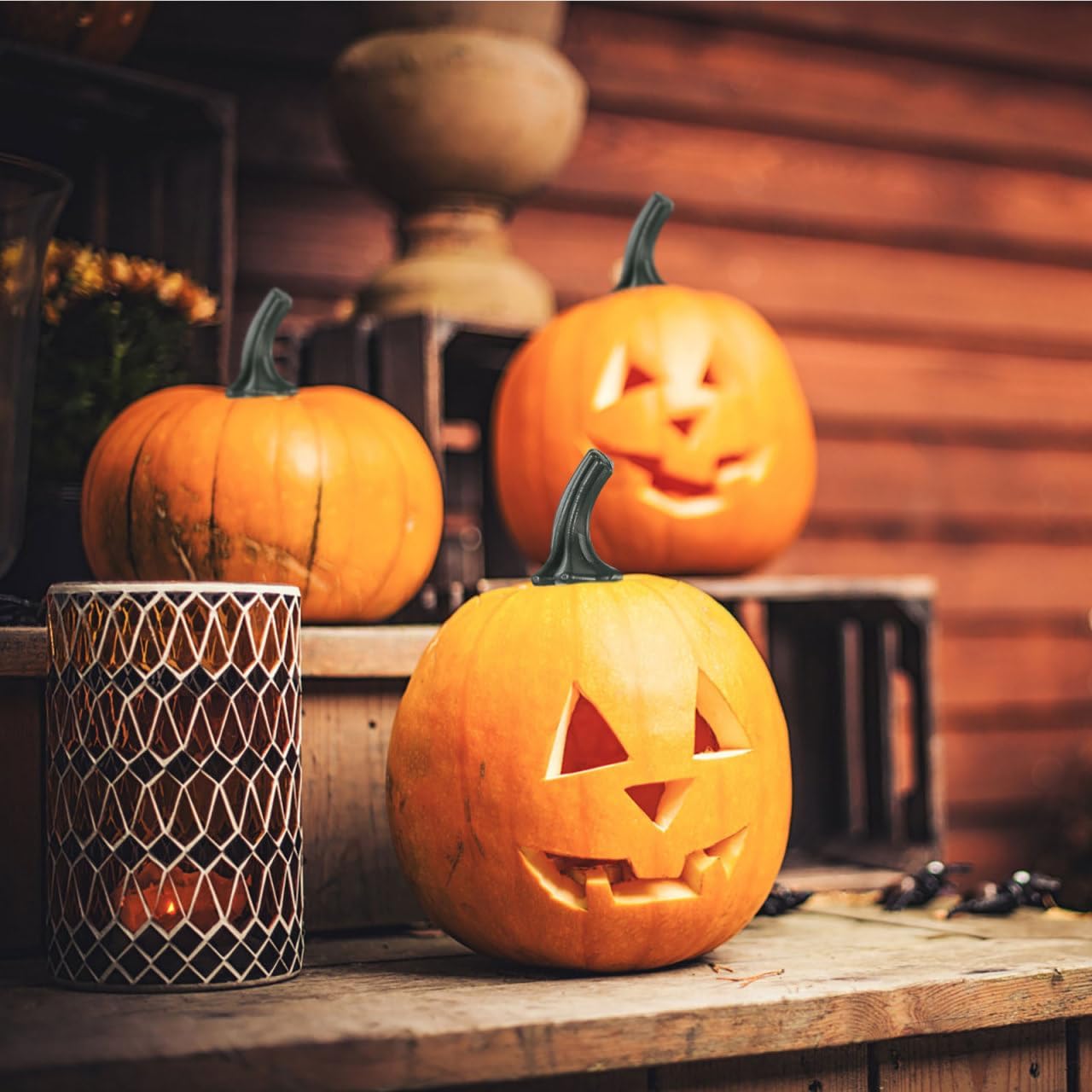 Operitacx Pumpkin Handles 24Pcs Plastic Foam Pumpkin Stems for DIY Halloween Thanksgiving Harvest Decorations Easy to Install Accessory for Fall Party Crafts