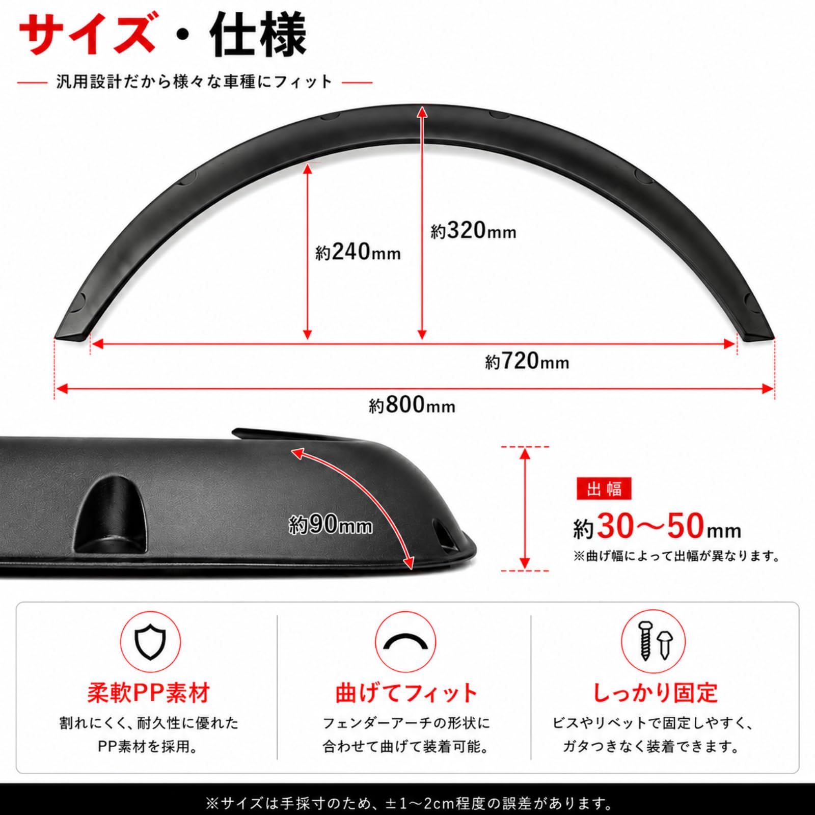 Amazon | After7 汎用 オーバーフェンダー フレア ワイド フェンダー