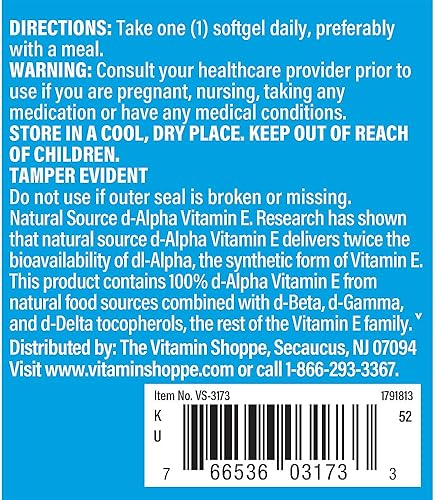 Miniatura 4 de The Vitamin Shoppe Vitamina E 1,000 UI - Fuente natural, apoya el sistema cardiovascular saludable, la salud inmunológica y la salud ocular - Una