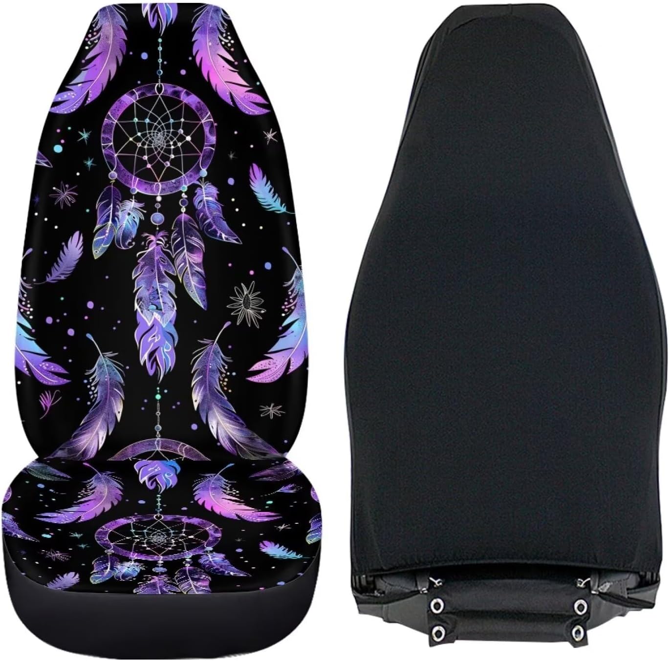 Horeset Front Car Seat Covers Set Universal Ethnic Dream Catcher Print Auto Seat Cushion, Washable Seat Protector Automobile Decorative Suit Spring & Summer
