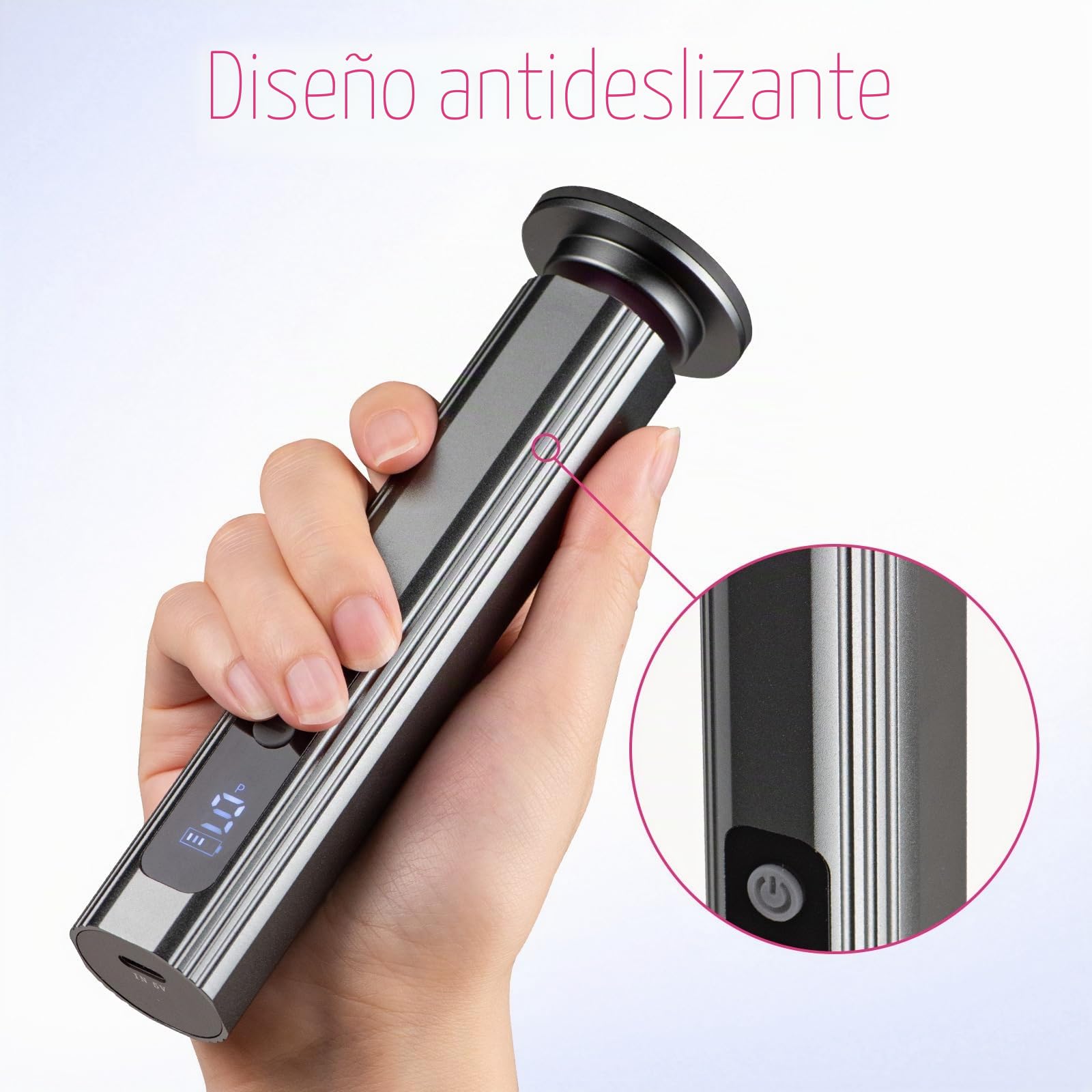 2 en 1 Lima Electrica Pies Durezas Inalámbrica 2600mAh con 9 Velocidades Ajustables, Maquina Quita Callos Pies 2 Placa Pulido de Vidrio Nano, Limador de Durezas Electrico, Gris