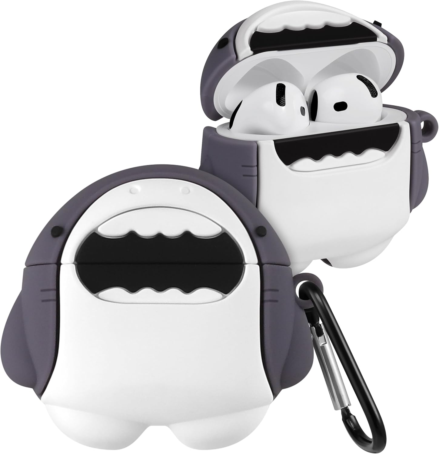 Boaretiu for Airpods 4th 2024 Case Cute Cartoon Kawaii - with Keychain Funny Design Cover Shell for Girls Teens Women Cases for Air Pods 4th, Shark