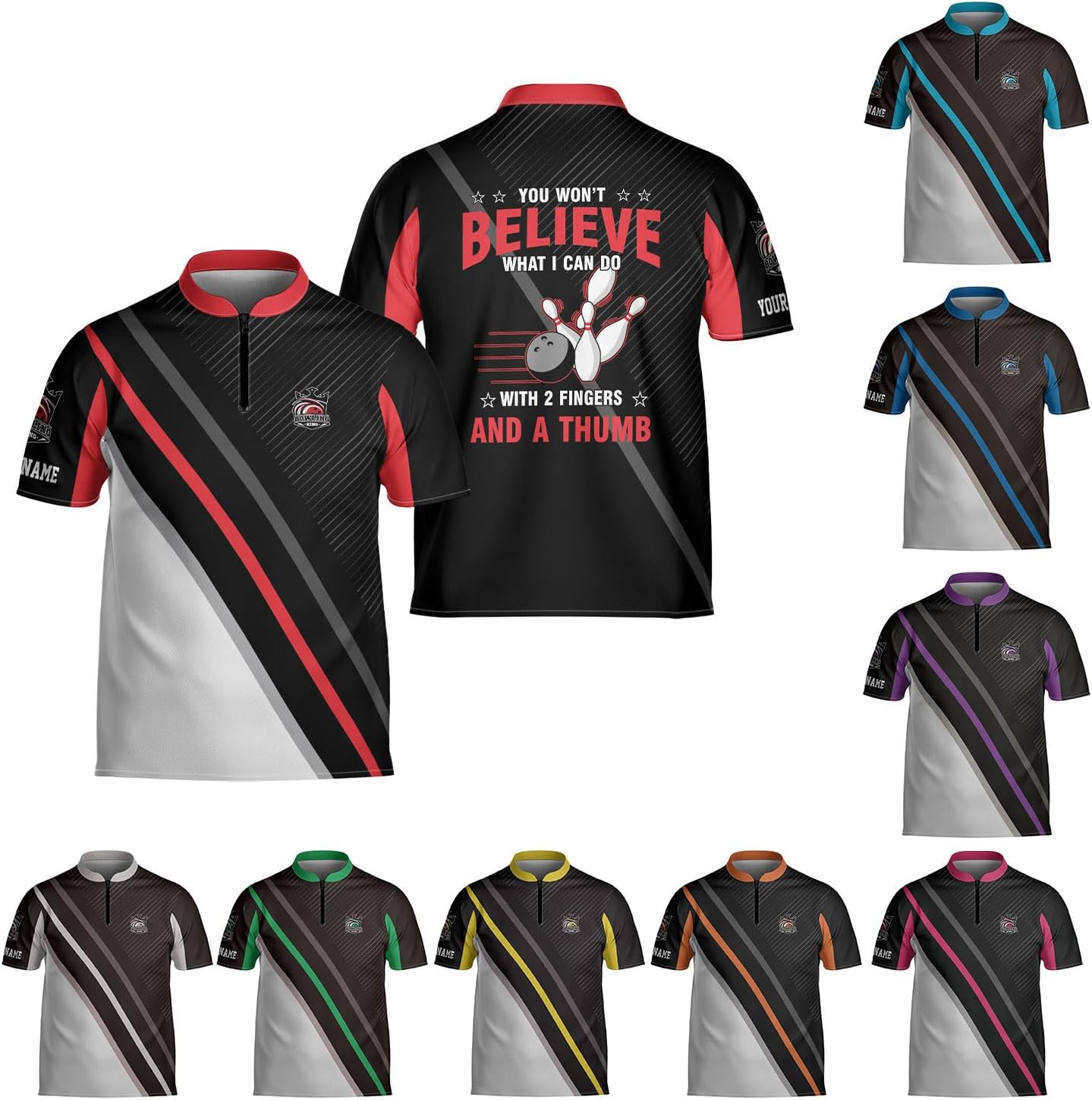Custom 3D Bowling Shirts Personalized Bowling Jersey for Team Men Women Bowling Shirt Team Name Available in Sizes S - 5XL