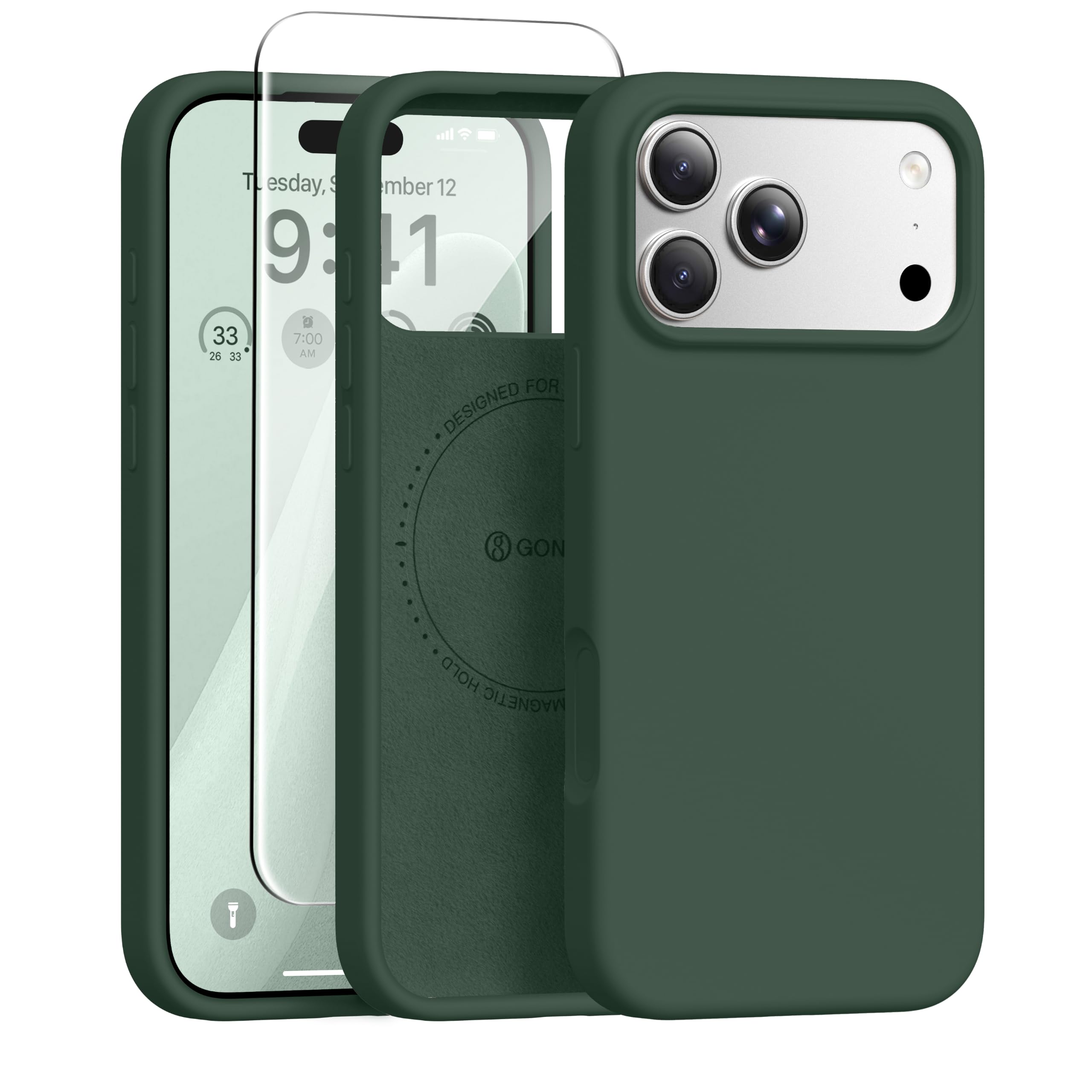 GONEZ for iPhone 18 Pro Case/iPhone 17 Pro Case, Army Green
