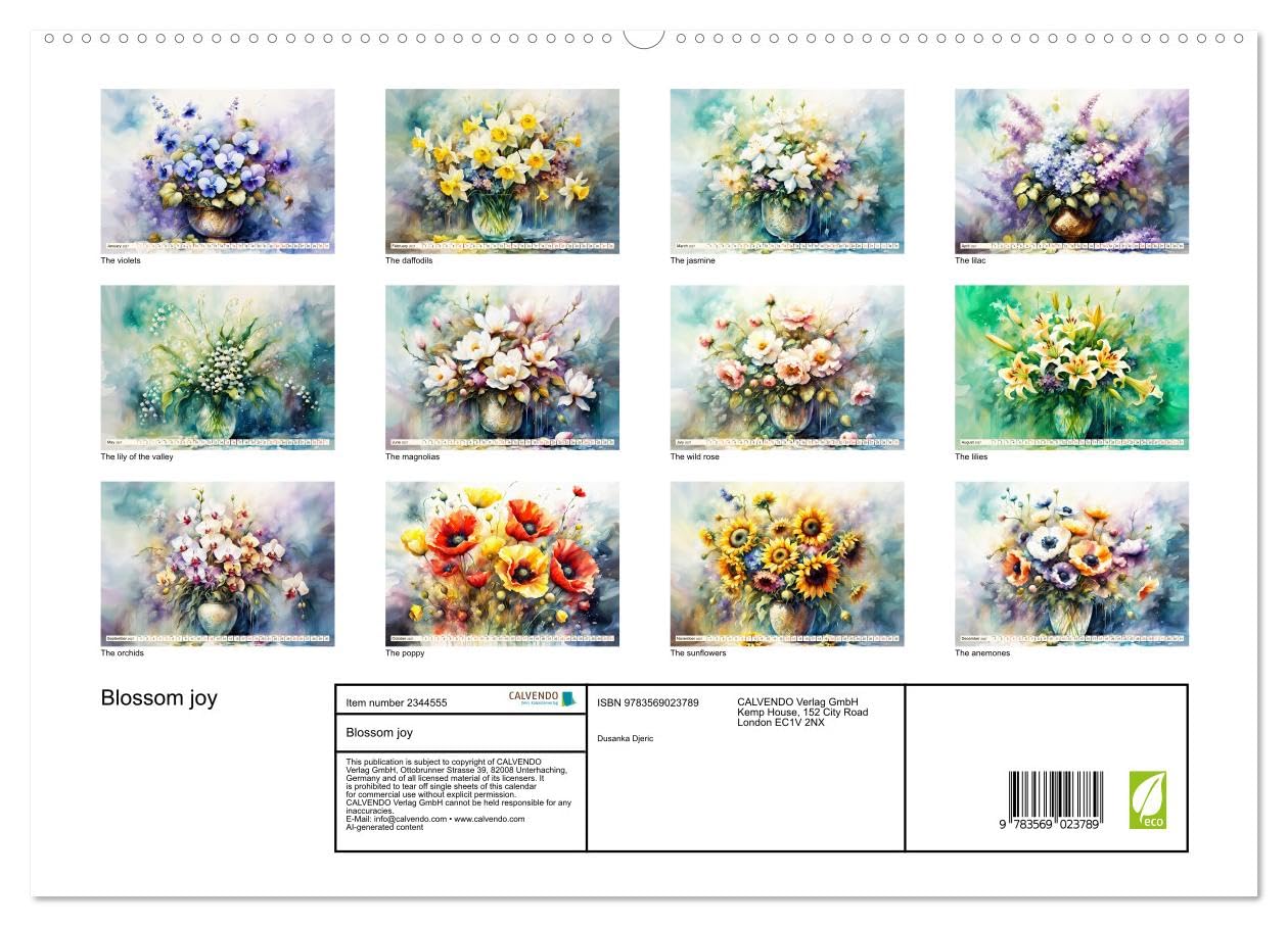 Blossom joy (High Quality Premium Wall Calendar 2027 DIN A2 landscape),CALVENDO 12 Month Wall Calendar: Enchanting flowers, a joy for the whole year.
