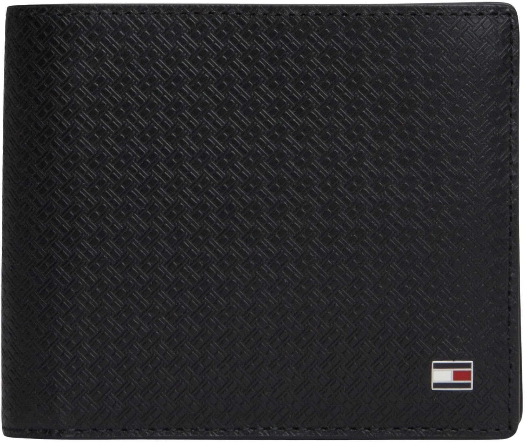 Tommy Hilfiger Th Emboss Extra Cc and Coin AM0AM14243 Portafoglio bifold da uomo, nero (nero), taglia unica
