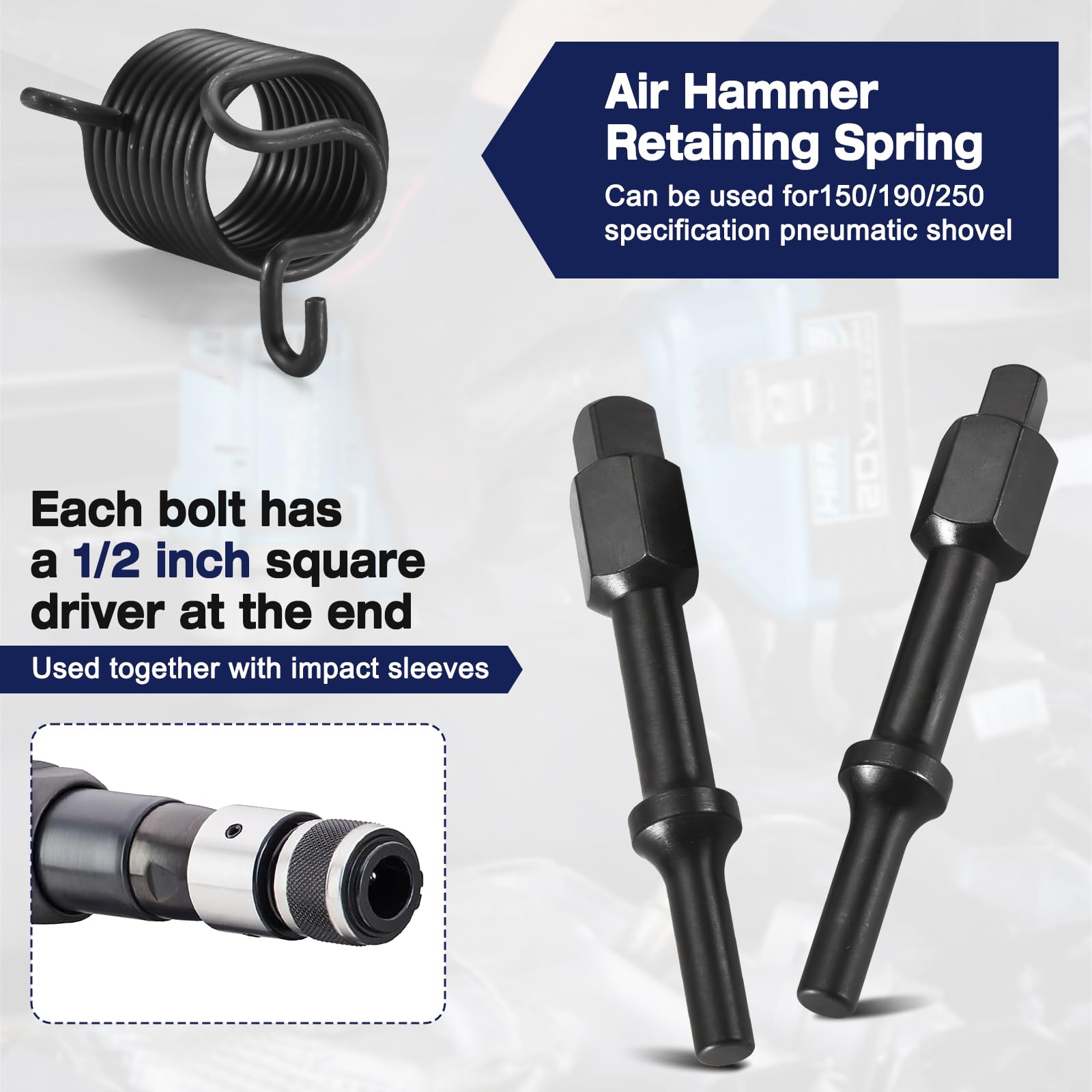 32029 Pneumatic Bolt Breaker Set with Air Hammer Spring - 3/8