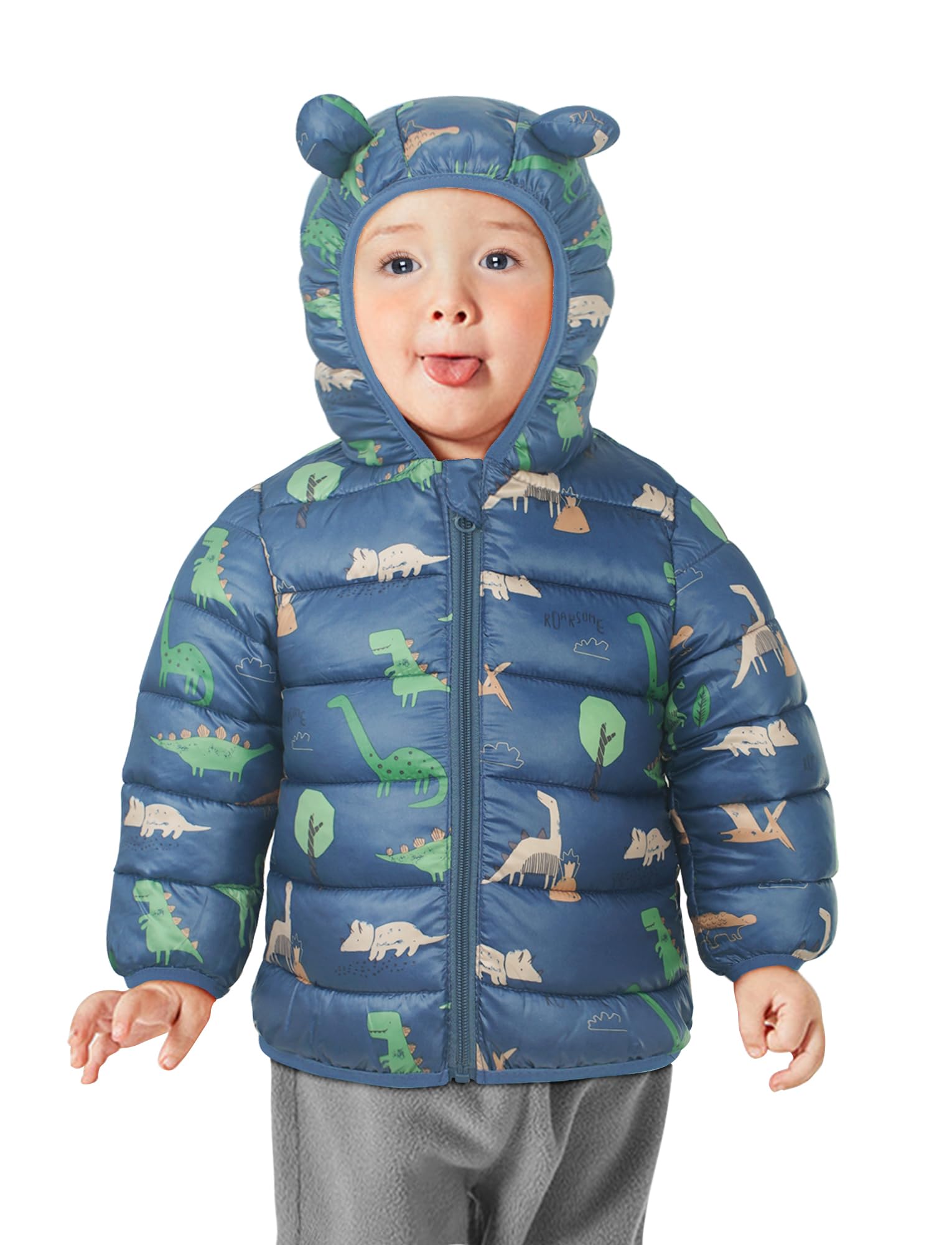 Happy Cherry Bébé Doudoune Manteaux à Capuche Garçons Duvet Blouson d'Hiver Manches Longues Filles Chaud Matelassé Veste de Neige Léger pour Enfant 9 Mois- 4 Ans