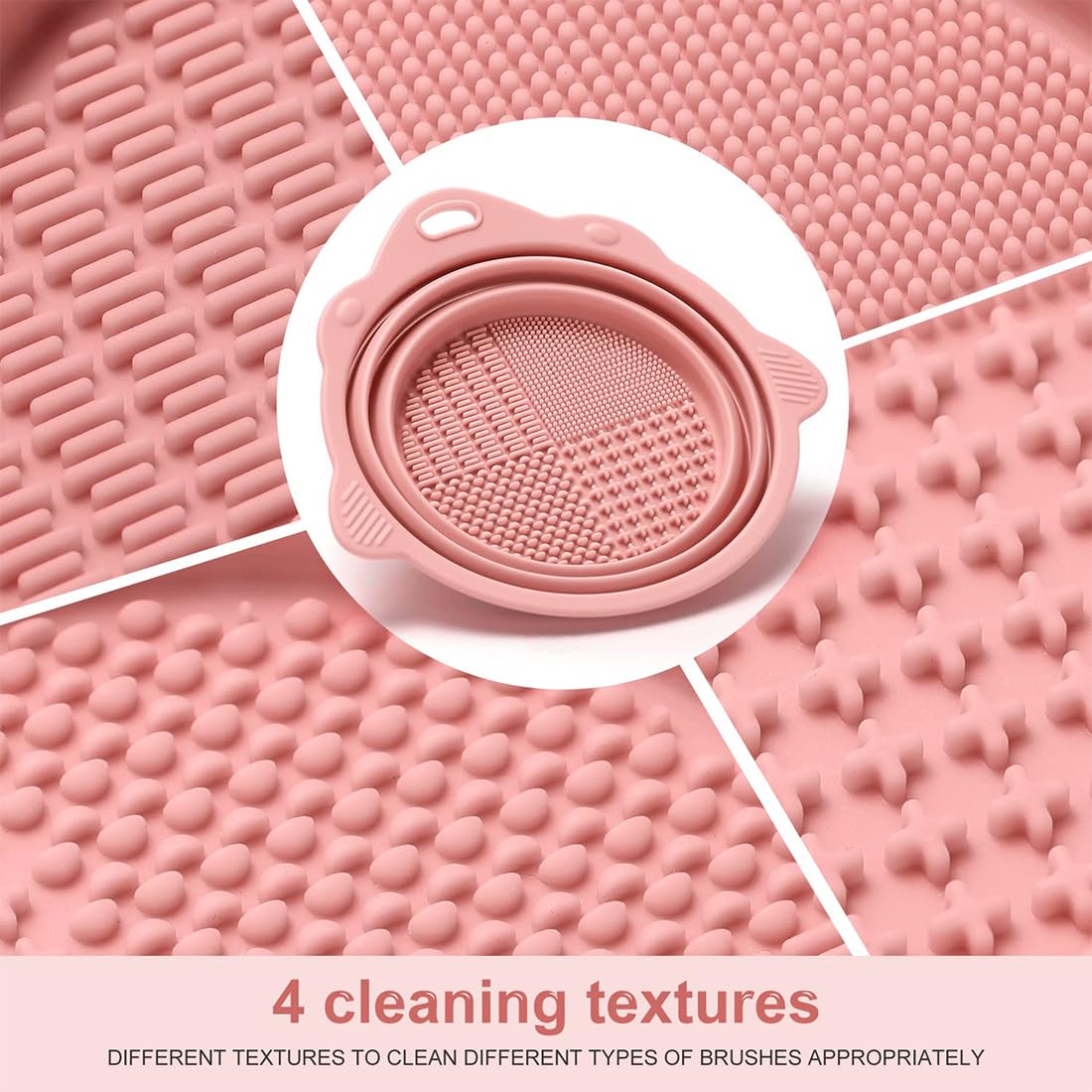 Almohadilla de silicona para limpieza de brochas de maquillaje plegable portátil