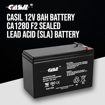 Casil 12v 8ah Battery CA1280 F2 Sealed Lead Acid (SLA) Battery