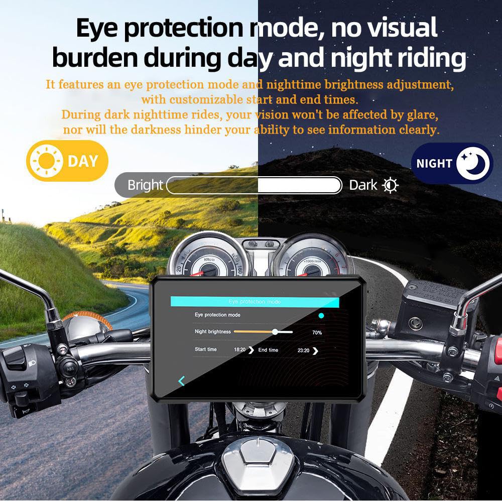 Navigatore GPS Moto per Crf 1000l Africa Twin, Schermo GPS Carplay per Moto, Display Touch 5" IP67 Impermeabile, Supporto Manubrio Universale per Moto/Scooter