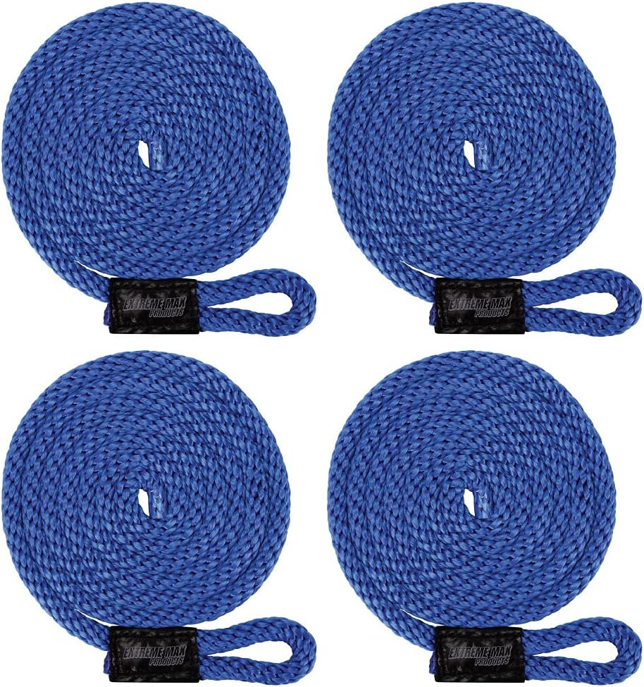 Extreme Max 3006.3369 BoatTector Solid Braid MFP Fender Line Value 4-Pack - 3/8" x 5', Royal Blue - Image 2