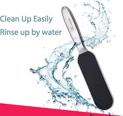 Miniatura 8 de 20 almohadillas de repuesto de acero inoxidable para limas de pedicura de 5.2 x 1.7 pulgadas, almohadillas de repuesto, gruesas y finas de doble