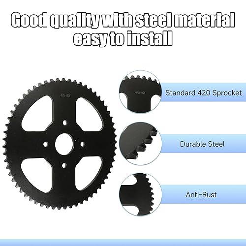 Miniatura 15 de YOXUFA Piñón de 60 dientes con 420 cadenas 90 eslabones de repuesto para Coleman Mini Bike CT200U BT200X CT200U-EX Baja Warrior Trailmaster MB165