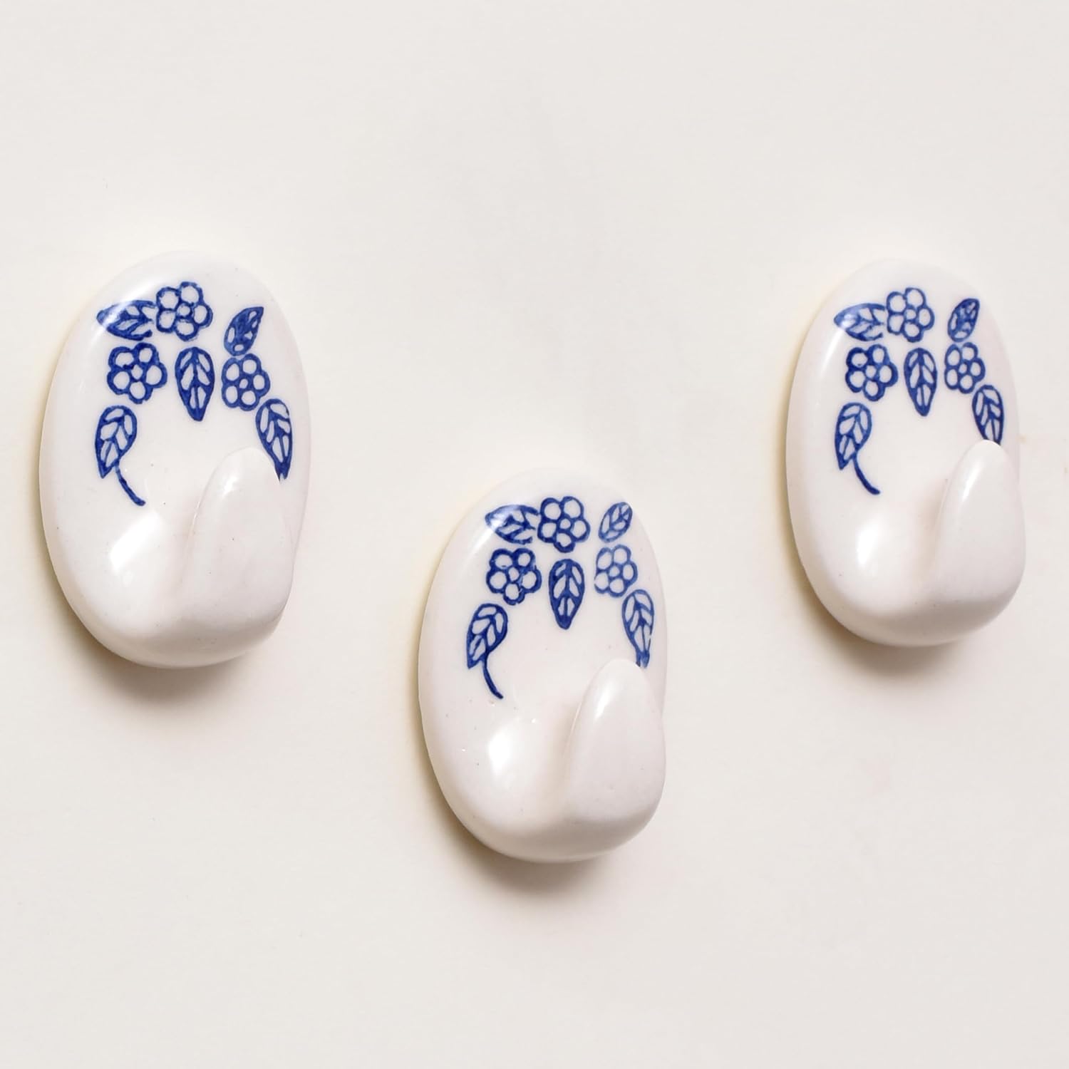 Indian Shelf 3 Pack Decorative Adhesive Bathroom Sticky Hooks Ceramic Boho Towel Hooks Shower Hooks No Nail Damage Kitchen Wall Hooks Hat Hooks for Hanging Heavy Duty Key Hooks 10Lb