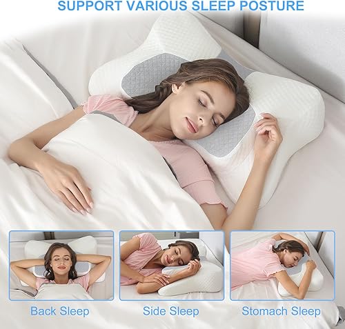 Miniatura 3 de Greeze Almohada cervical para el cuello, almohada cervical para aliviar el dolor de cuello, almohadas de espuma viscoelástica para dormir, almohada