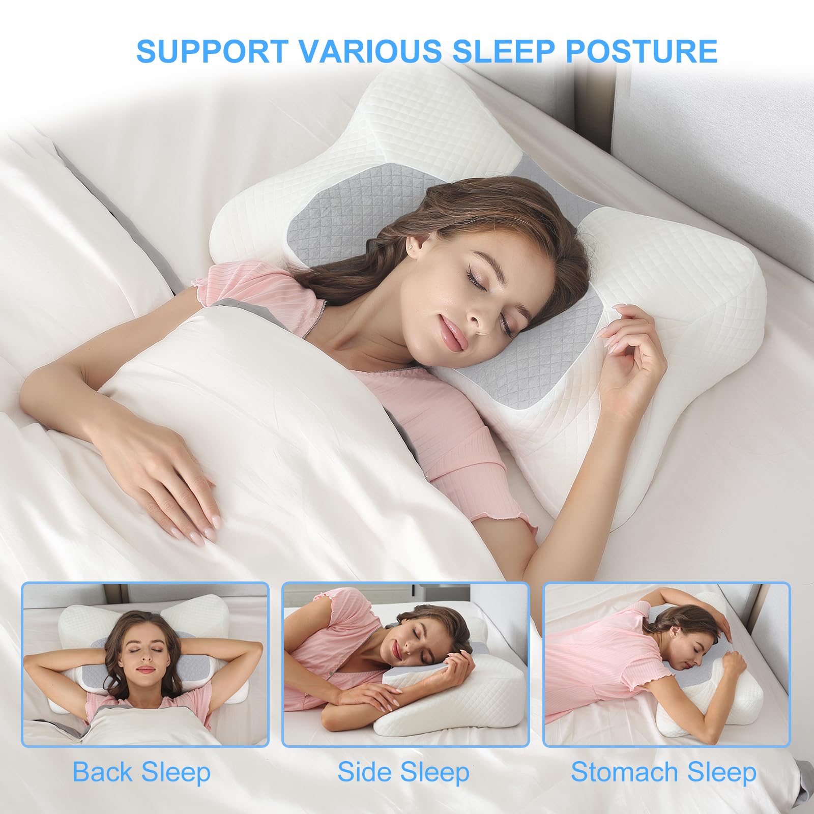 Greeze Neck Pillow, Cervical Pillow for Neck Pain Relief, Memory