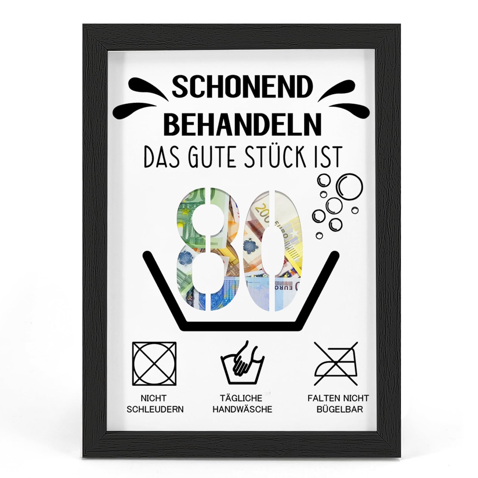 HSDSH 80. Geburtstag Geldgeschenk, Geschenke zum 80 Geburtstag Mann/Frau, Geburtstagskarte zum 80. Geburtstag Schonend behandeln 80, Witzige Geschenkideen zum 80, Geschenke für Freunde, Familie