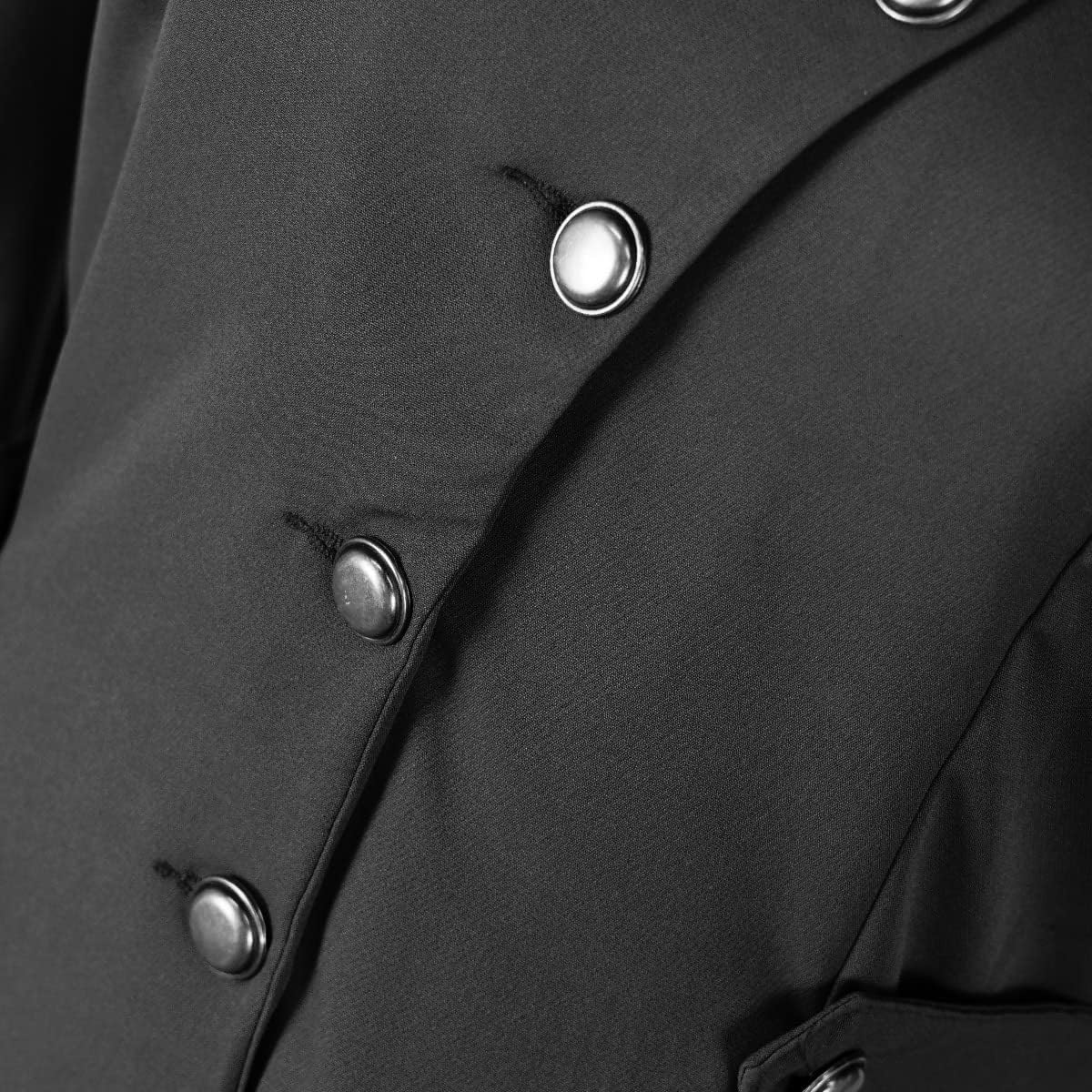 Oiefeen Women's Medieval Gothic Tuxedo Victorian Long Trench Jacket Halloween Costume