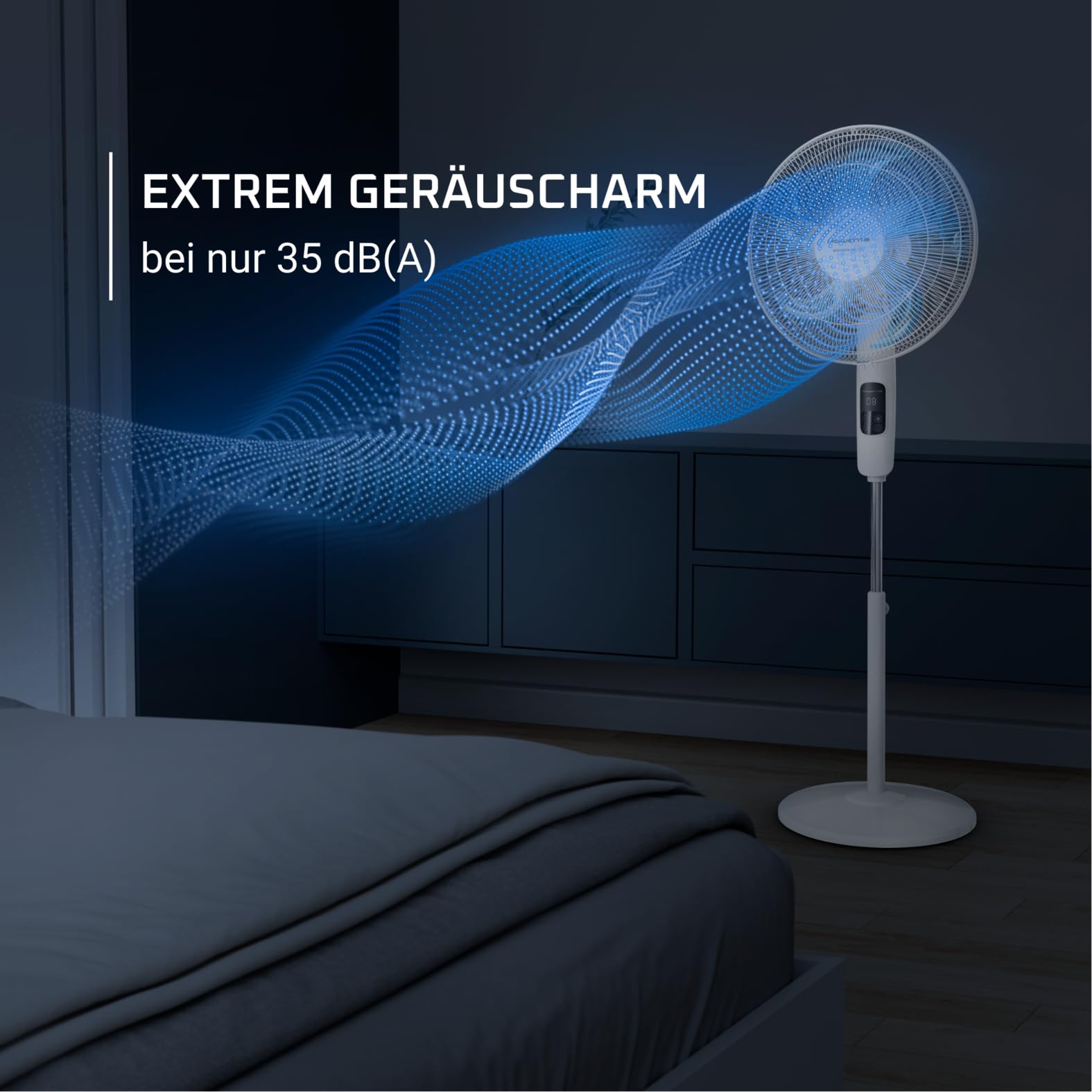 Rowenta Turbo Silence, Ventilatore a Piantana, Potente, Schermo LED, Timer, Silenzioso, Altezza regolabile, Design Durevole, Elevata Efficienza Energetica, VU5450