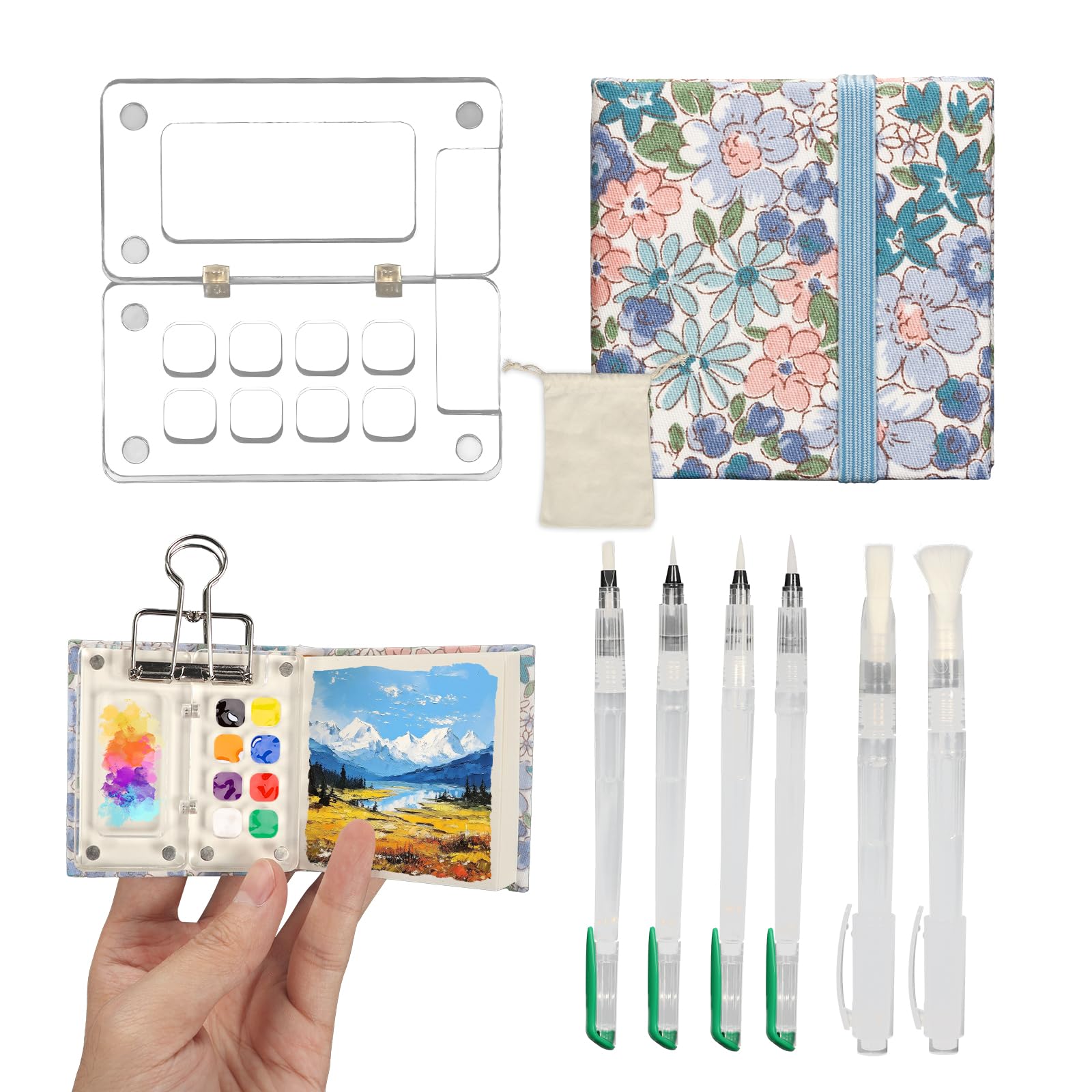 Amazon.co.jp: ミニ水彩パレット トラベルペイントパレット
