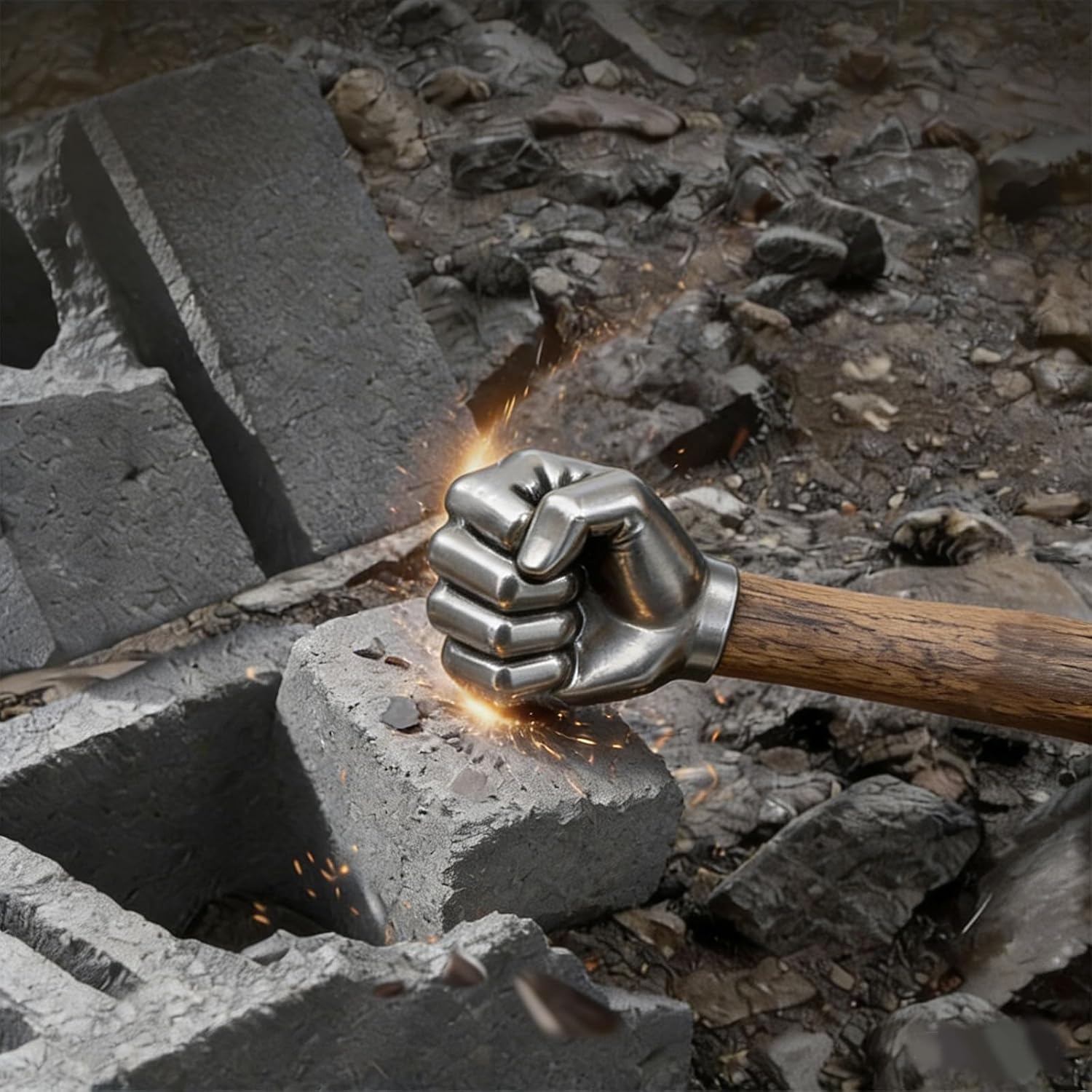 Ergonomic Fist Shaped Hammer for Car Stainless Steel High Hardness Emergencies Hand Collectible Art Hand