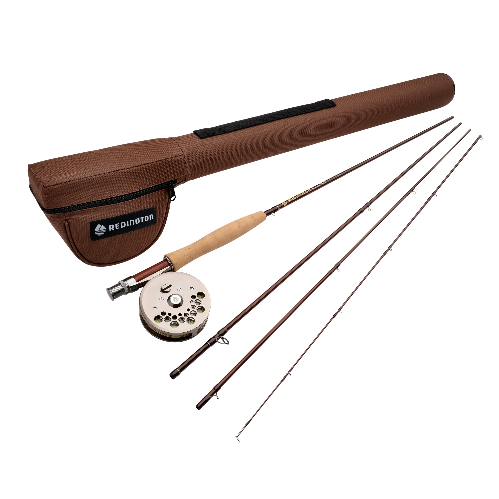 Redington Classic Trout Fly Fishing Outfit - Moderate Action Trout Rod & Reel Kit with Rio Gold XP Line, Leader & Case