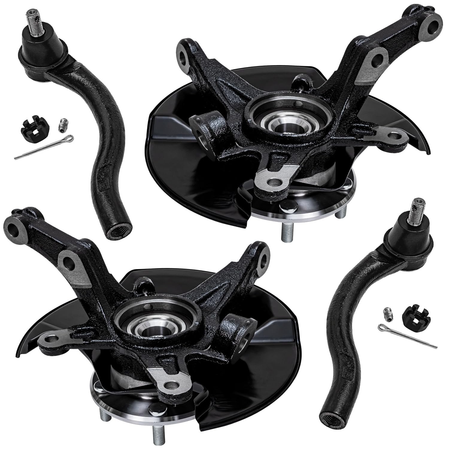 Detroit Axle - Front Knuckles Tie Rods for 2006-2011 Honda Civic