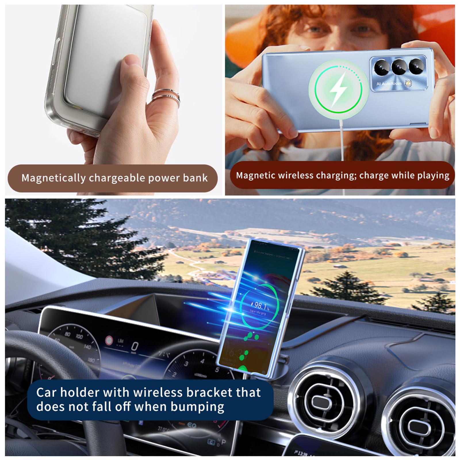 Magnetisch Hülle für Samsung Galaxy Fold 8 Ultra, Galvanik Gefrostet | All-inclusive Glas Bildschirm Objektiv Scharnier Schutzhülle mit Stift Halter Handyhülle,Schwarz,Fold 8 Ultra
