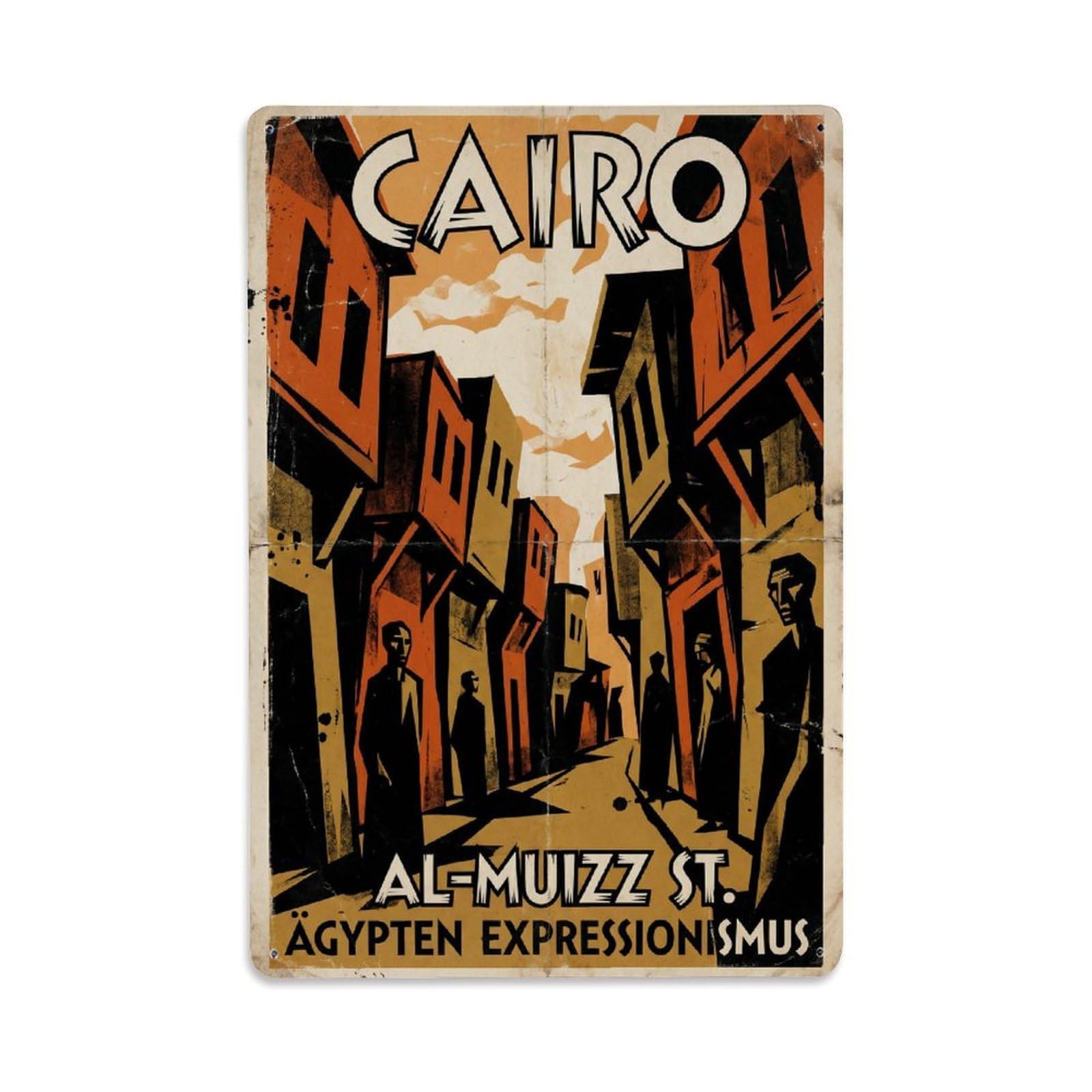 Gead 8X12inch Style Vintage Travel Cairo Street Metal Tin Sign