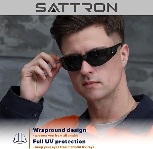 Miniatura 3 de Paquete de 100 lentes de seguridad tintados, resistentes a los arañazos y a los impactos, lentes de humo oscuro de Ploycarbonate para protección UV,