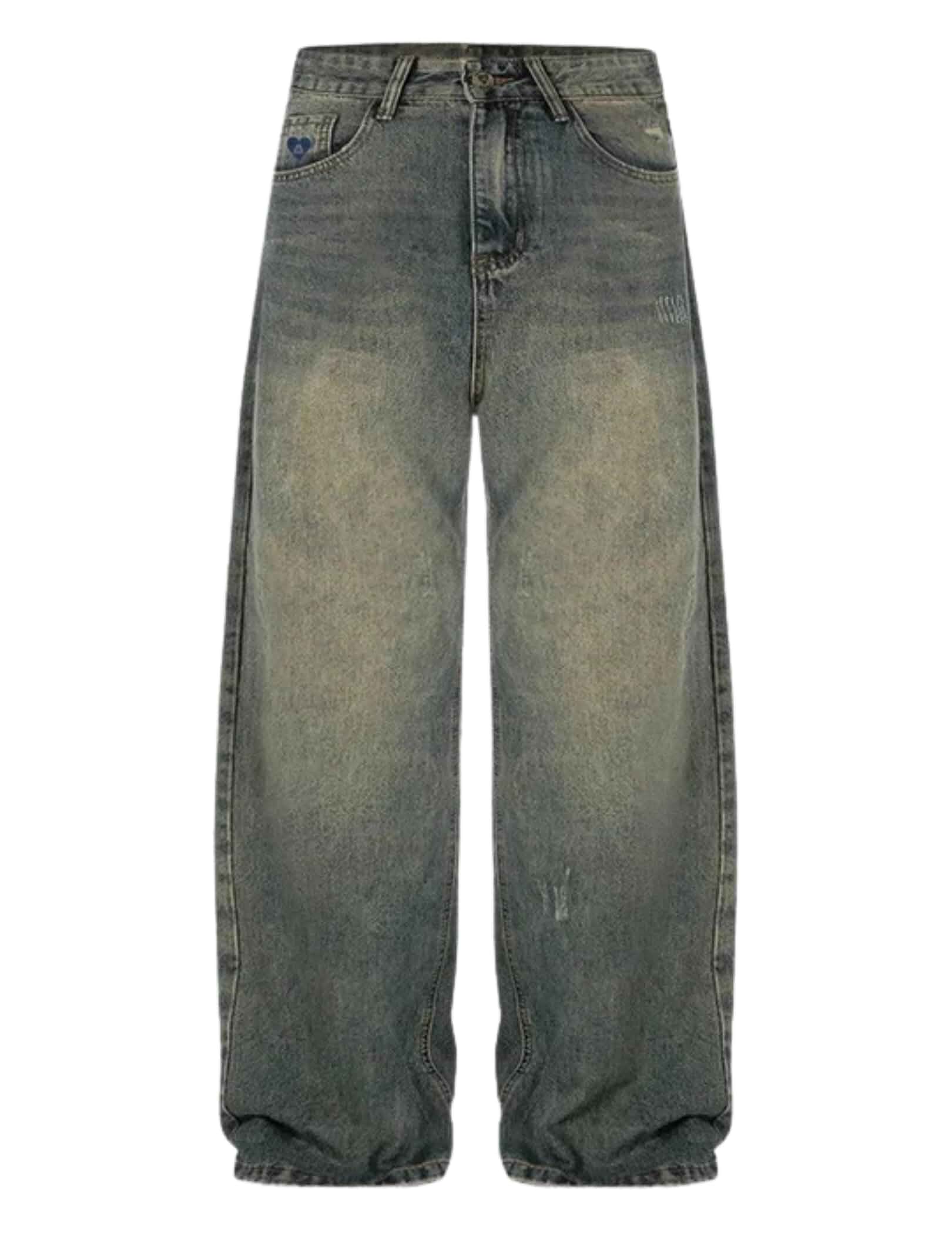 Aelfric Eden Womens Baggy Jeans with Cut Off Hem Vintage Distressed Wide Leg Denim Pants Loose Fit Casual Trousers Jeans