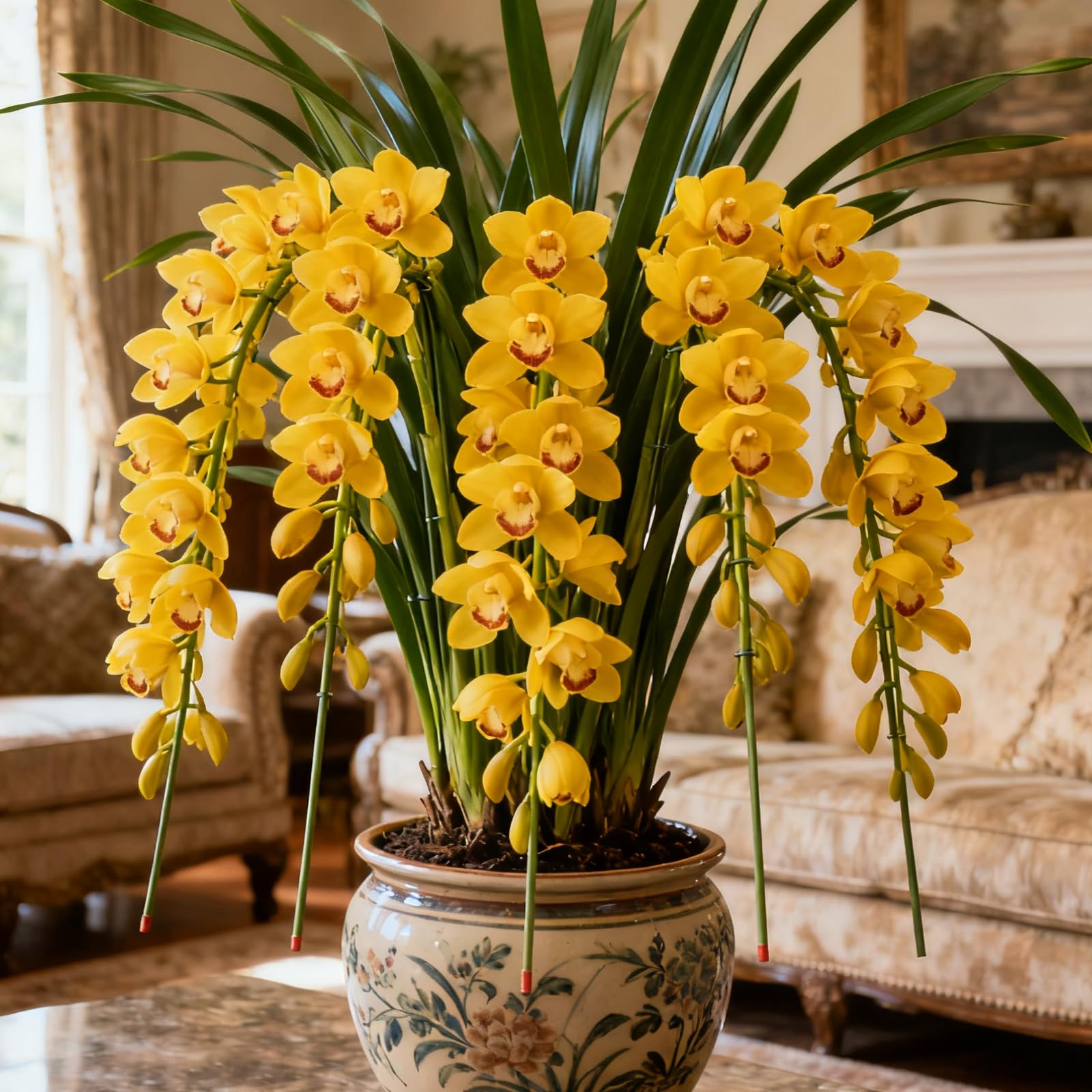 Hardy Cymbidium Bulbs/Cymbidium Orchid Plants Outdoor/Selected Cymbidium Varieties/Fragrant/Excellent for Balcony Display.-8 Rhizome-D