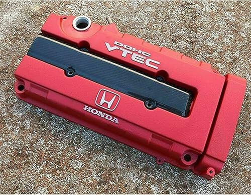 Miniatura 8 de JDM - Cubierta de válvula de motor de fibra de carbono compatible con Honda Civic B16 B18 VTEC Type-R Style