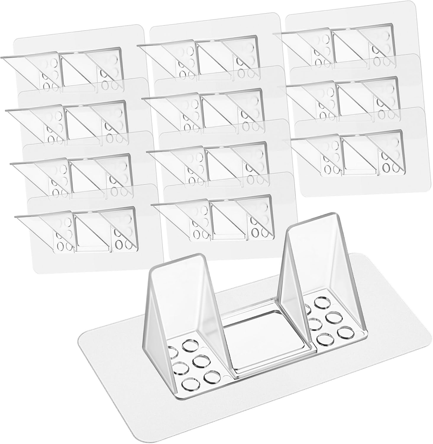 TEHAUX 24pcs Shelf Support Pegs No Drilling Cabinet Shelf Pins for Easy Installation Strong Load-Bearing Capacity for Closet Dividers and Storage Organization