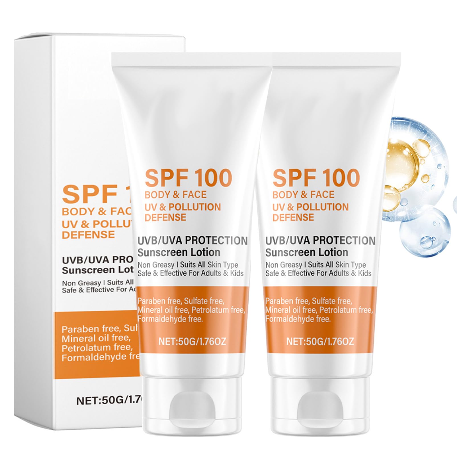 Sonnencreme LSF 100, Sunscreen SPF 100, Sonnenschutzlotion für den Ganzen Körper mit UV-Schutz, Beruhigende Sonnenschutz, Anti-Aging und Feuchtigkeitsspendend Sunblock, Sonnencreme Gesicht (2)