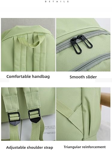 Miniatura 5 de Juego de mochila Kawaii de 4 piezas, gran capacidad y elegante para uso diario, Blanco sucio