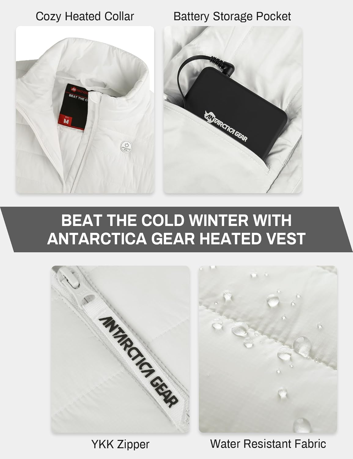 ANTARCTICA GEAR Women's Heated Vest With 16000mAh Battery Pack, Rechargable Lightweight Heated Vest for Winter Outdoor - Image 4