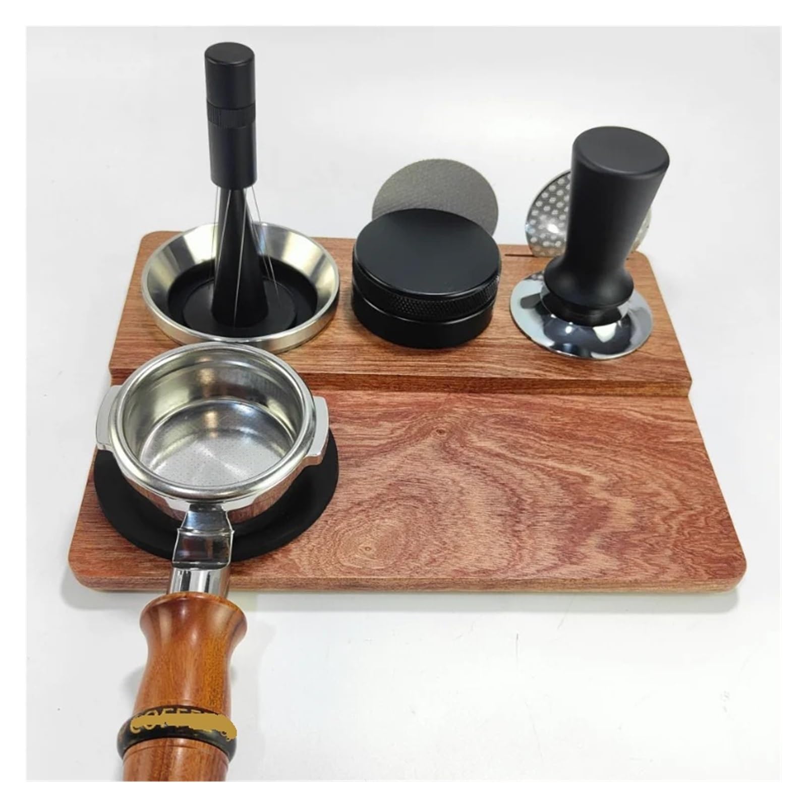 Espresso-Tampingstation Aus Sapele-Holz, 51 Mm, 54, 58, Universal-Siebträgerhalter, Tampermattenständer, Barista-Kaffeezubehör