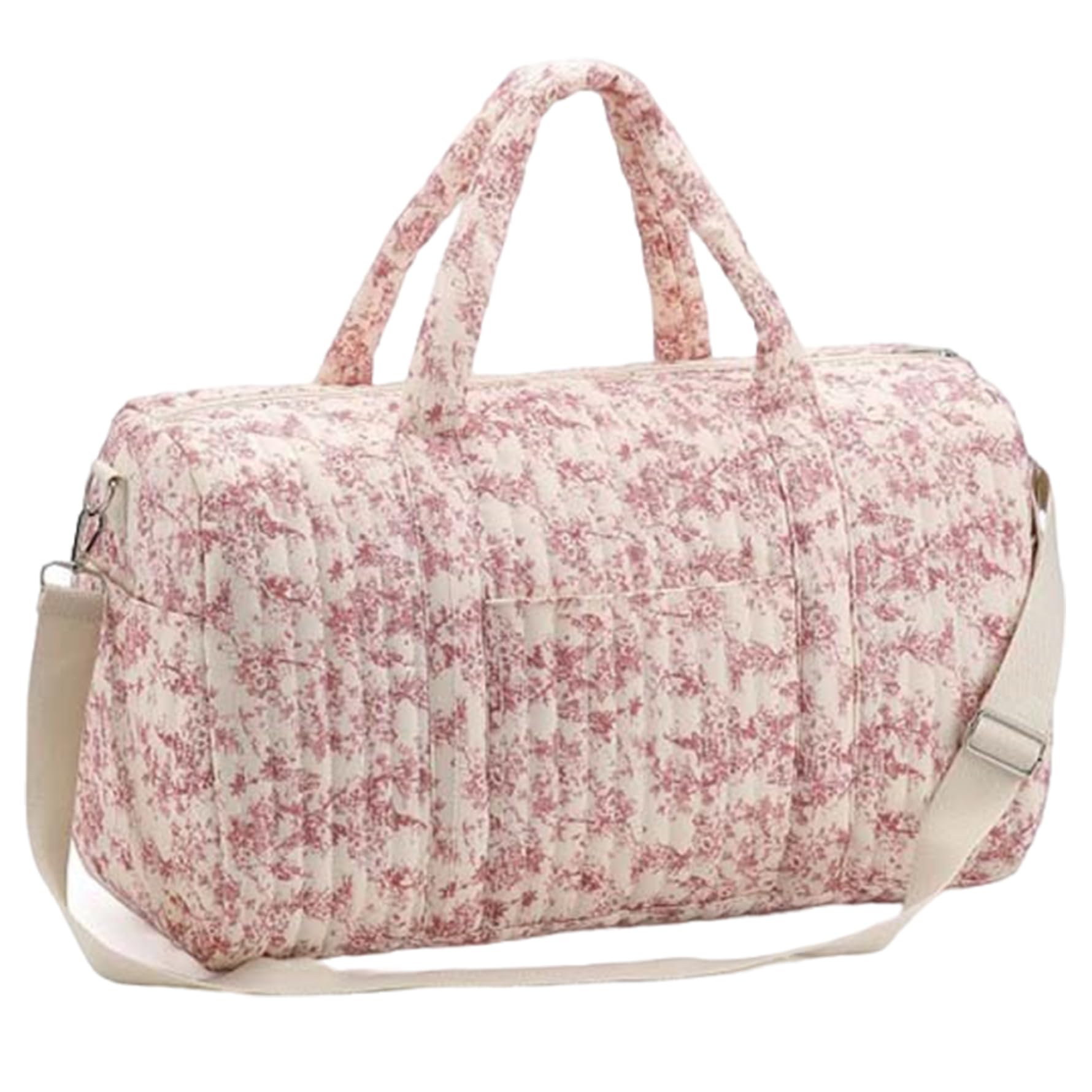 Borsone da viaggio, 18x8.7x11 Borsa da viaggio portatile con motivo floreale morbido con tracolla per viaggi all'aperto Donne Ragazze, Decorazione
