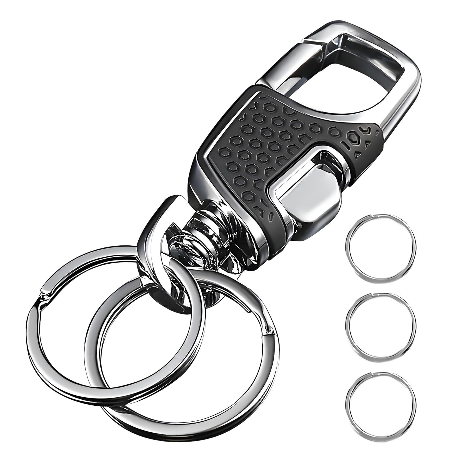 YINKE Men's Key Holder, Carabiner, Black | Cars, motorcycles, key ring, one-touch, durable, key case, stylish, lightweight, easy to install