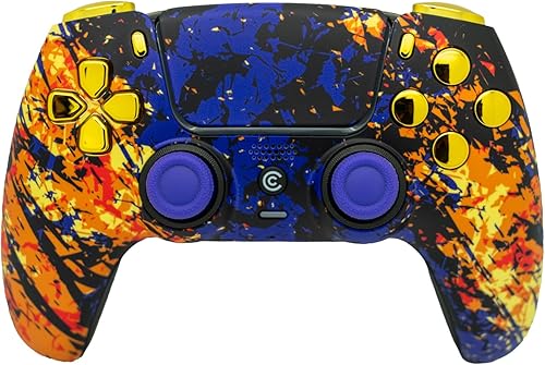Miniatura 57 de Custom Wireless Controller Compatible with PS5 - Multiple Designs Available (Abstract Fusion) Abstracto Fusión,Galaxia Inferno,Jokester,Camuflaje