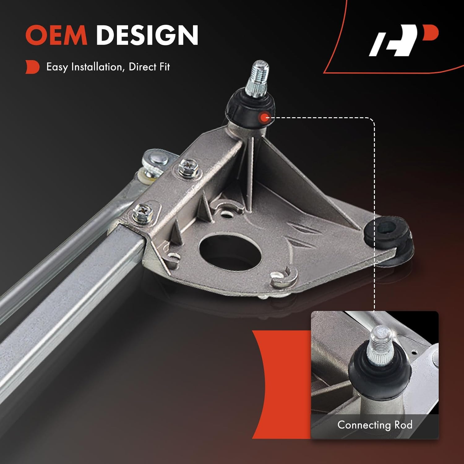 A-Premium Front Windshield Wiper Transmission Linkage Assembly Compatible with Honda & Acura Vehicles - Accord 1994-1997, CL 1997-1999 - Replace# 76530-SV4-A01, 76530SV4A01