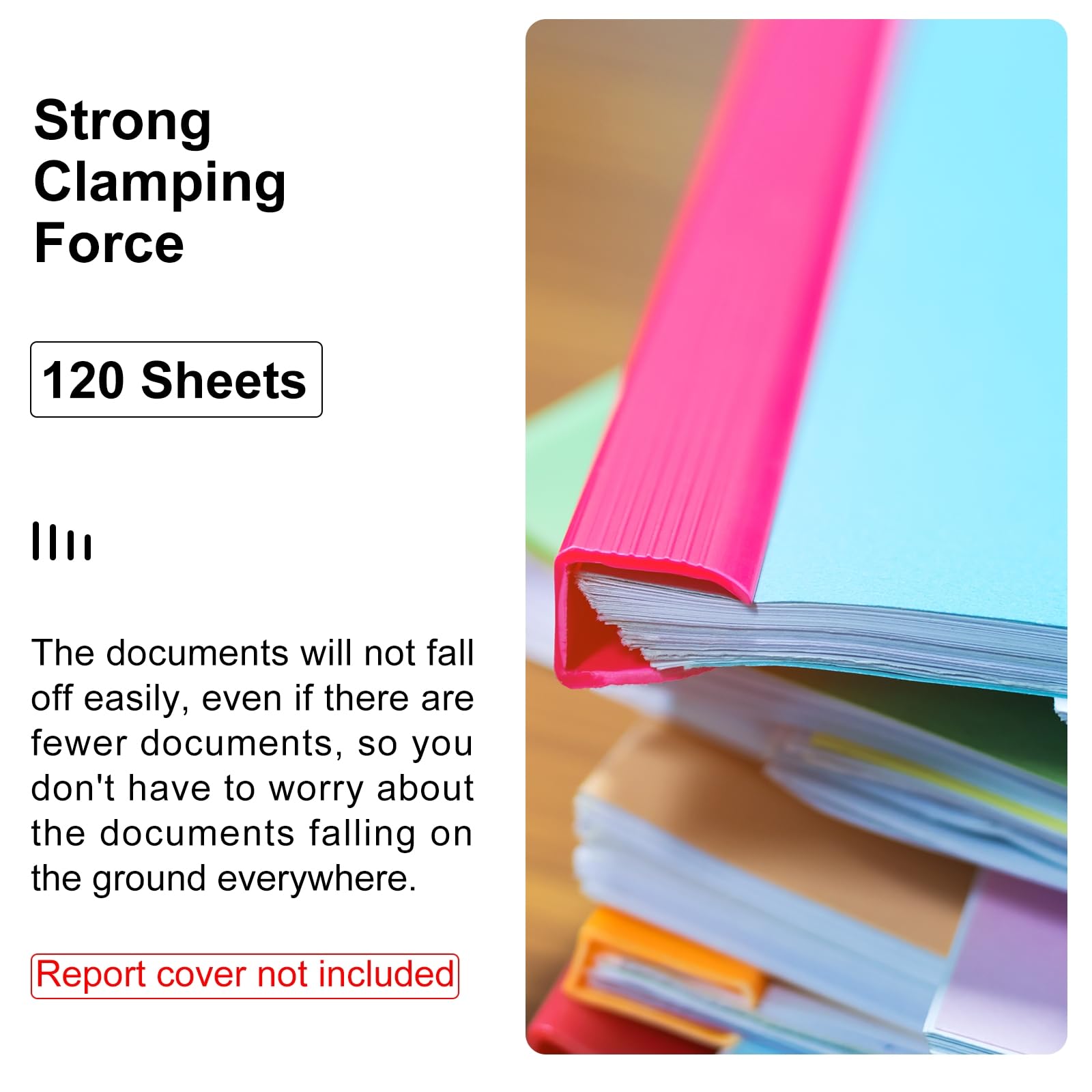 PATIKIL 10Pcs Barres De Reliure, 15mm Barres De Reliure à Glissière 120 Feuilles Capacité A4 Taille Reliure De Rapport Reliure De Présentation Triangulaire, Rouge