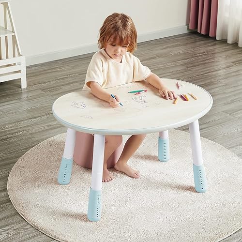 Miniatura 17 de Mesa para niños, mesa de juegos para niños de altura ajustable, mesa de arte para niños lista para grafiti. Adecuado para el hogar y jardín de
