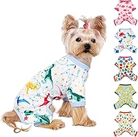 Vista 24 de Yikeyo - Pijamas para perros pequeños, suaves y delgados, ropa para gatos y perritos, ropa de verano para mascotas, lindas prendas para cachorros